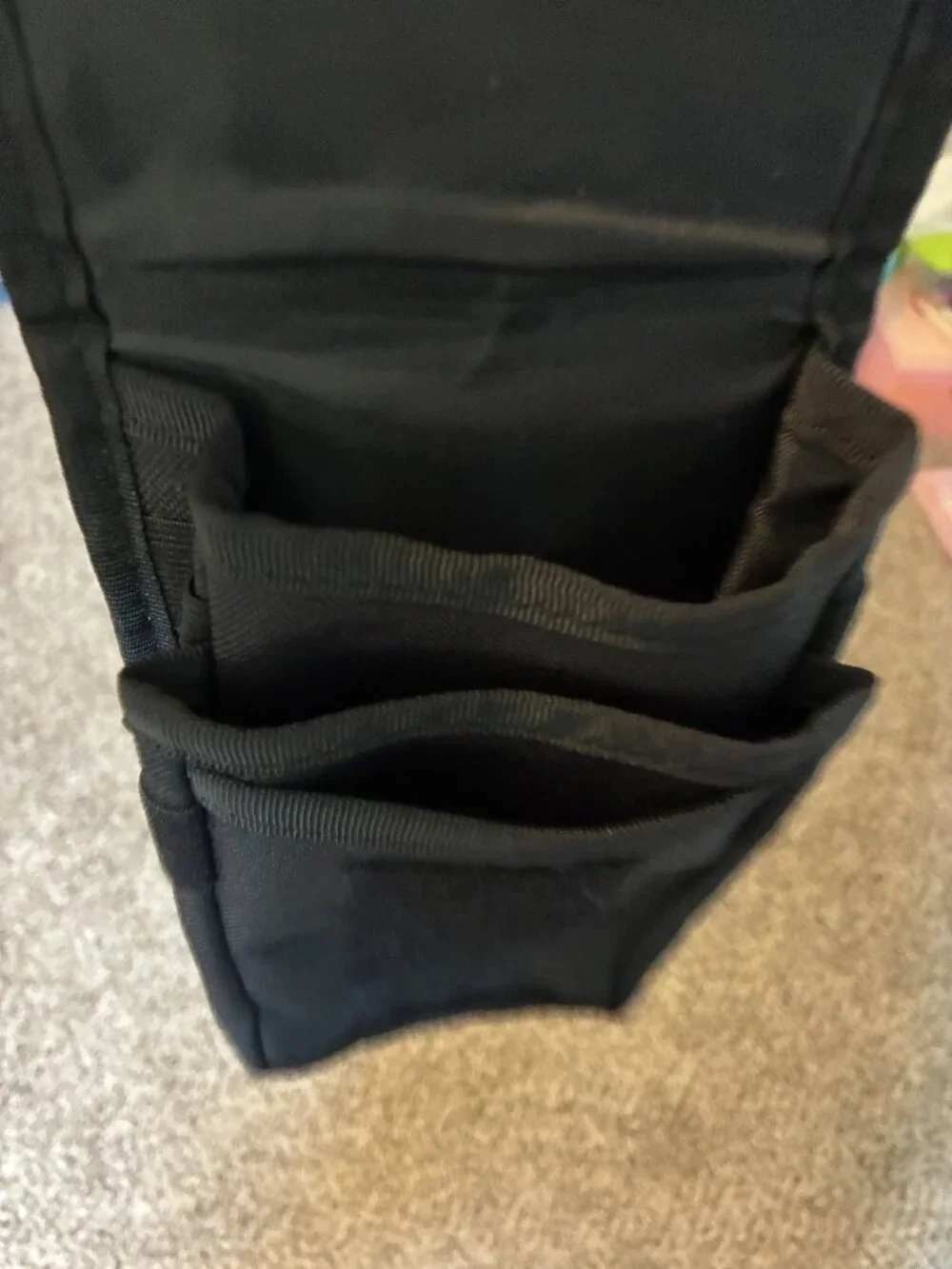 Black Cell Phone holder with compartments for ID, cards, etc.